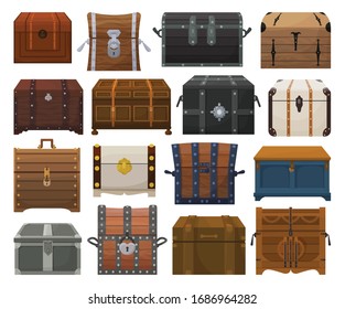 Chest box isolated cartoon set icon. Vector cartoon set icon coffer. Vector illustration chest box on white background.