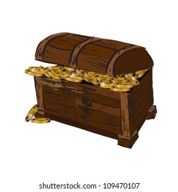 Chest with coins