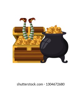 chest with coins isolated icon