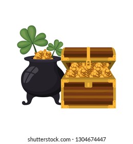chest with coins isolated icon