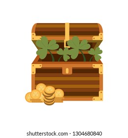 chest with coins isolated icon