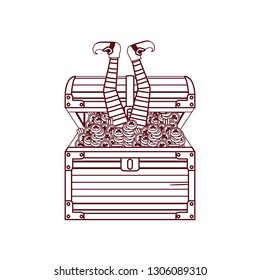 chest with coins isolated icon