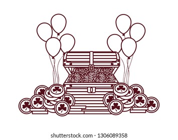 chest with coins isolated icon