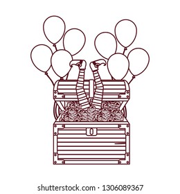 chest with coins isolated icon
