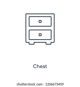 Chest concept line icon. Linear Chest concept outline symbol design. This simple element illustration can be used for web and mobile UI/UX.