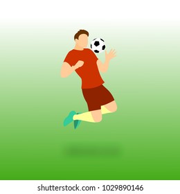 Chest Control Football Player Vector Illustration