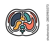 Chest CT Scan Tomography Icon for Diagnostic Center