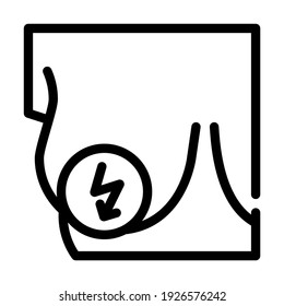 chest cutting ache line icon vector. chest cutting ache sign. isolated contour symbol black illustration
