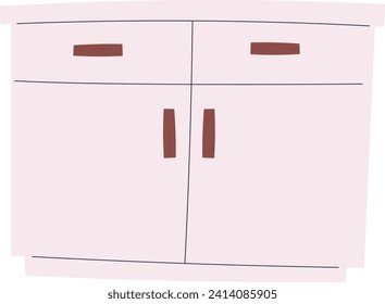 Chest Of Drawer Vector Illustration