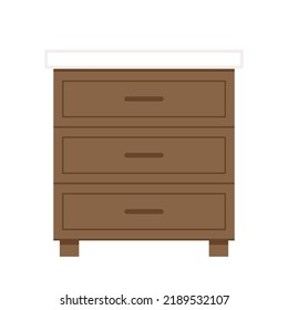Chest of drawer vector. Chest of drawer on white background.