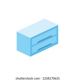 Chest of drawers 3D Vector Isometric icon