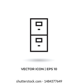 Chest of drawers, archive vector icon in modern design style for web site and mobile app