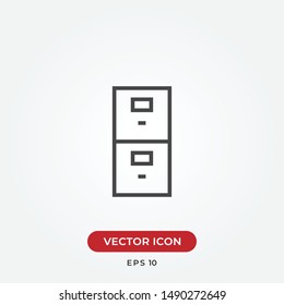 Chest of drawers, archive vector icon in modern design style for web site and mobile app