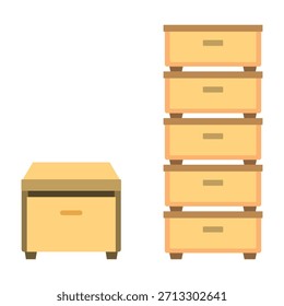 Cajonera e ilustración de mesita de noche
