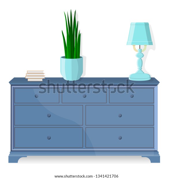 Chest Drawers Bedside Table Vector Furniture Stock Vector Royalty