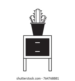 Chest of Drawers  with cactus icon