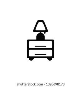 chest of drawers cupboard lamp icon, vector, eps10