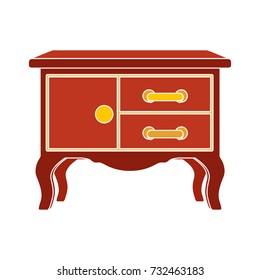 chest of drawers flat icon