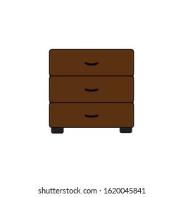 chest of drawers flat icon. Element of furniture colored icon for mobile concept and web apps. Detailed chest of drawers flat icon can be used for web and mobile. Premium icon on white background