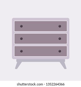 Chest of drawers in flat style