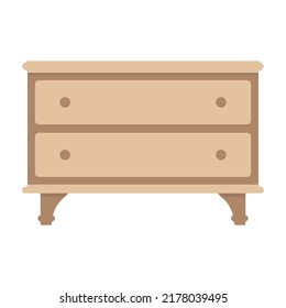 Chest of drawers icon. Color silhouette. Front view. Night stand. Vector simple flat graphic illustration. Isolated object on a white background. Isolate.