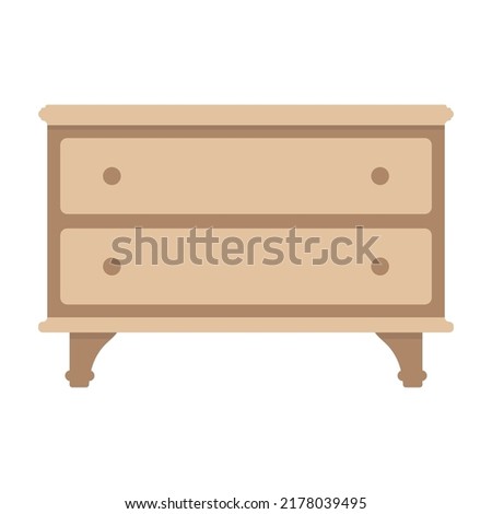 Chest of drawers icon. Color silhouette. Front view. Night stand. Vector simple flat graphic illustration. Isolated object on a white background. Isolate.