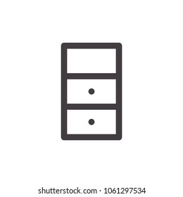 chest of drawers icon design with outline style. furniture collection series. vector illustration.