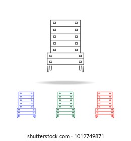 Chest of drawers icon. Element of furniture and household multi colored icons for mobile concept and web apps. Thin line icon for website design and mobile app. Premium icon on white background