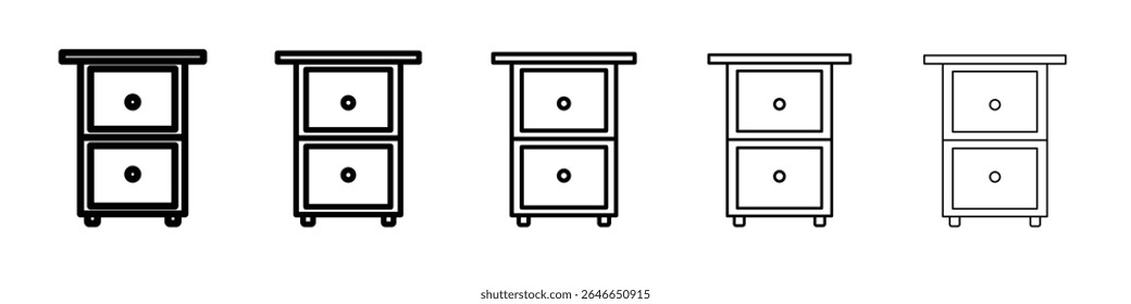 Chest of drawers icon flat simple outline logo