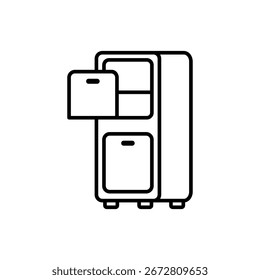 chest of drawers icon, simple flat style, pictogram logo sign symbol vector illustration, isolated on white for mobile app