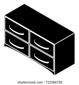 Chest of drawers icon. Simple illustration of chest of drawers vector icon for web design isolated on white background