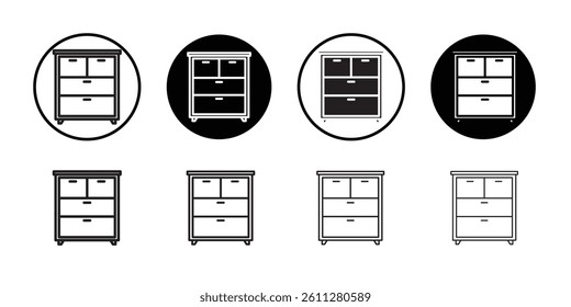Chest of drawers icon Thin line art collection