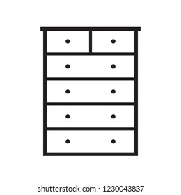 Chest of drawers icon. Vector.