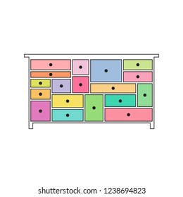 Chest of drawers icon. Vector.