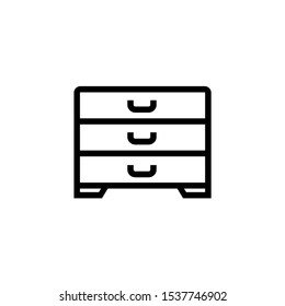 Chest of drawers. Icon Vector