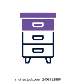 chest of drawers icon. vector dual tone icon for your website, mobile, presentation, and logo design.