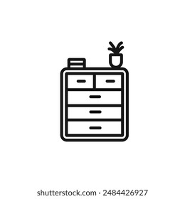 Chest of drawers icon vector set collection for web