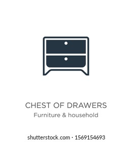 Chest of drawers icon vector. Trendy flat chest of drawers icon from furniture and household collection isolated on white background. Vector illustration can be used for web and mobile graphic design,