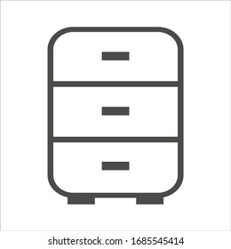 chest of drawers isolated vector icon