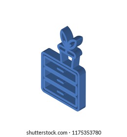 Chest of drawers isometric left top view 3D icon