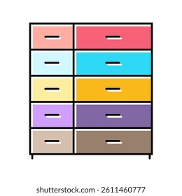 chest of drawers kid bedroom color icon vector. chest of drawers kid bedroom sign. isolated symbol illustration