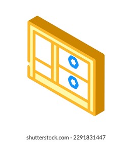 chest of drawers kid bedroom isometric icon vector. chest of drawers kid bedroom sign. isolated symbol illustration