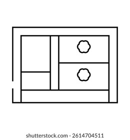 chest of drawers kid bedroom line icon vector. chest of drawers kid bedroom sign. isolated contour symbol black illustration