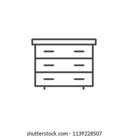 Chest of drawers line icon