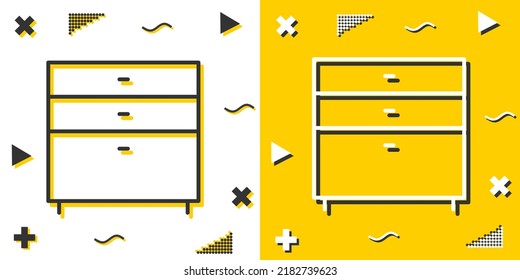 chest of drawers line icon. Simple outline style.chest of drawers linear sign. Vector illustration isolated on white background. Editable stroke EPS 10