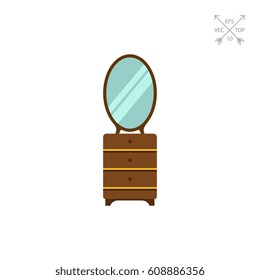 Chest of drawers with mirror