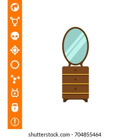 Chest of drawers with mirror
