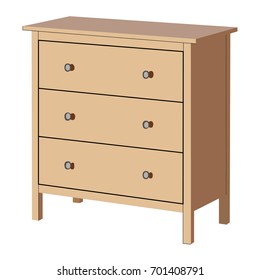 Chest of drawers realistic vector illustration isolated