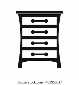 Chest of drawers in simple style isolated on white background vector illustration