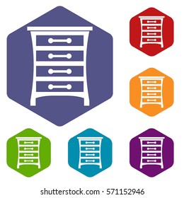 Chest of drawers in simple style isolated on white background vector illustration